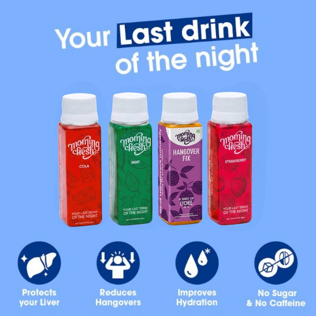 Hangover Drinks in Assorted flavours - Pack of 4